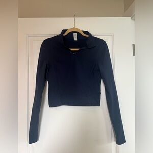 Fleece Lined Athletic Cropped Zip Up